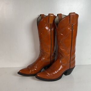 Vintage Tony Lama Patent Leather Cowgirl Boots Men’s 6 | Women’s 7 Gold Label